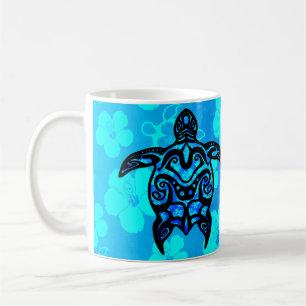 Tribal Turtle Hibiscus Coffee Mug
