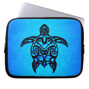 Tribal Turtle Hibiscus Laptop Sleeve