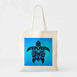 Tribal Turtle Hibiscus Tote Bag