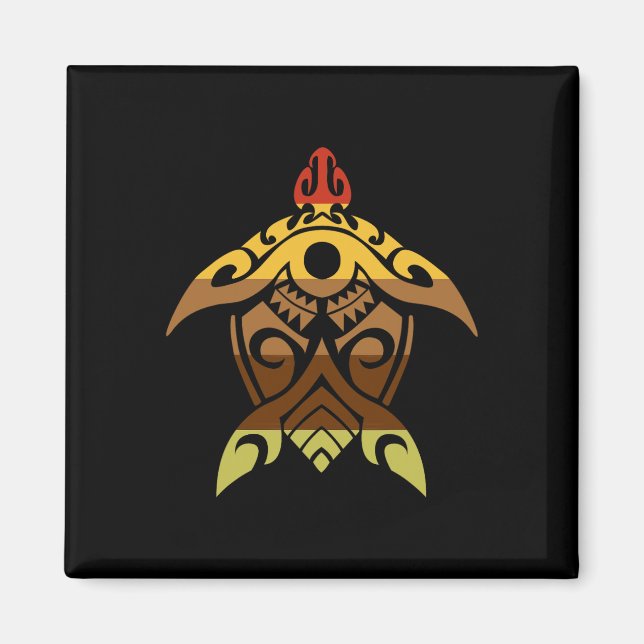 Tribal Turtle Thanksgiving Day Cool Polynesian Fal Magnet (Front)