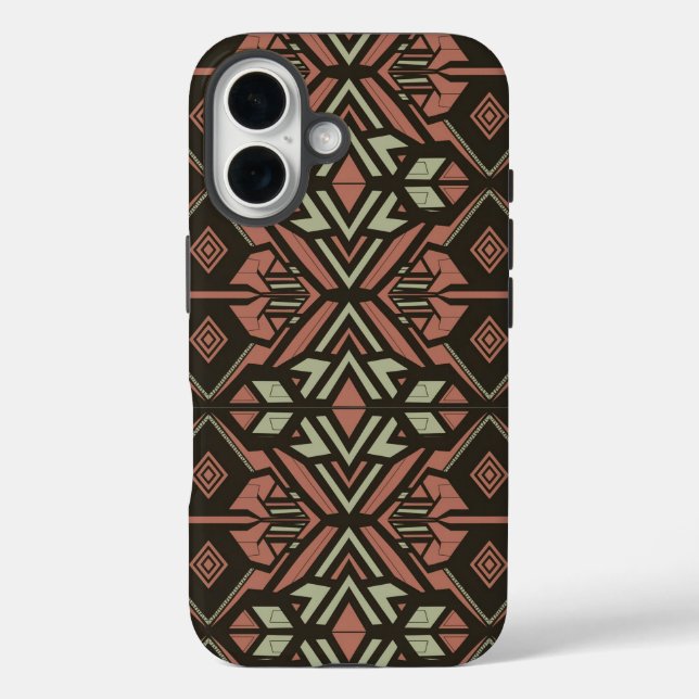 Tribal Vibes – Earthy Geometric Aztec Pattern Case-Mate iPhone Case (Back)