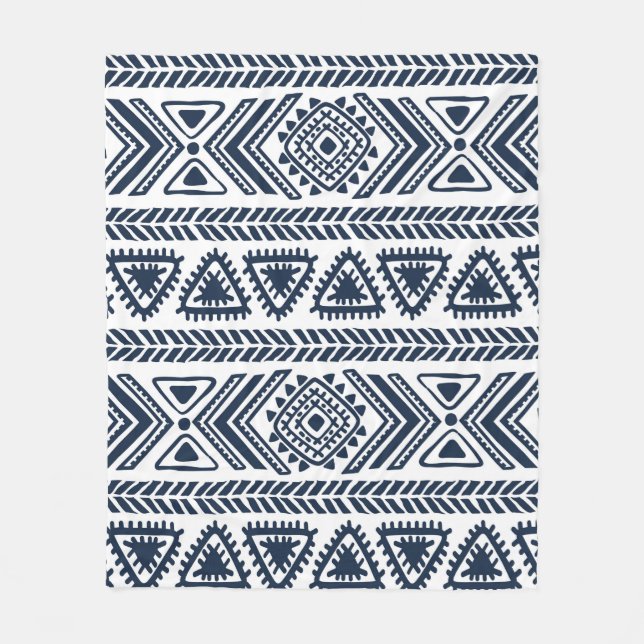 Tribal vintage ethnic seamless  fleece blanket (Front)