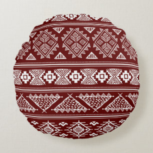 Tribal vintage ethnic seamless illustration patter round cushion