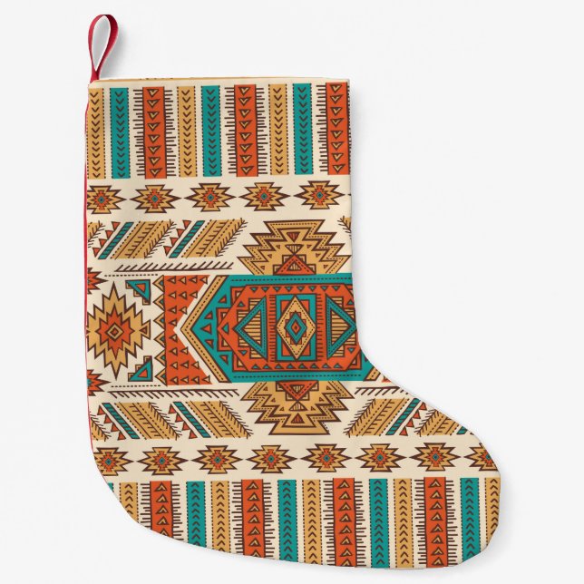 Tribal vintage ethnic seamless illustration small christmas stocking (Front)