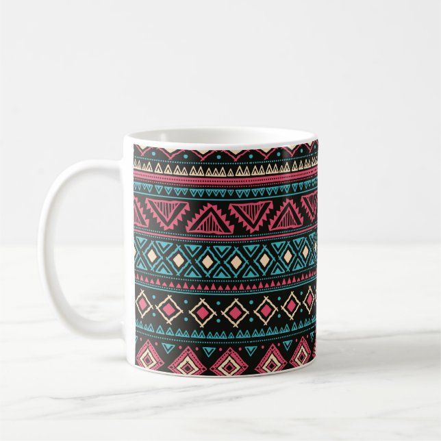 Tribal vintage ethnic seamless pattern coffee mug (Left)