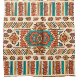Tribal Vintage: Ethnic Seamless Pattern Shower Curtain