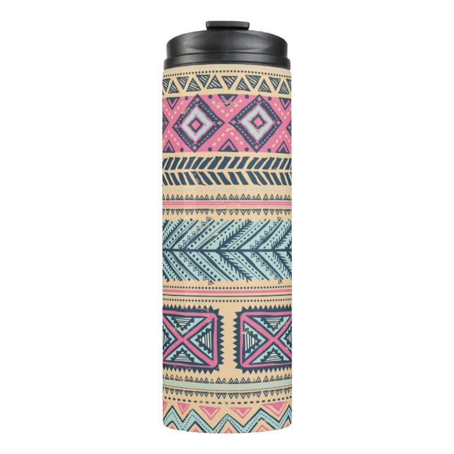 Tribal vintage ethnic seamless  thermal tumbler (Front)