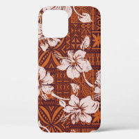 Tribal vintage Hawaiian hibiscus flowers wallpaper