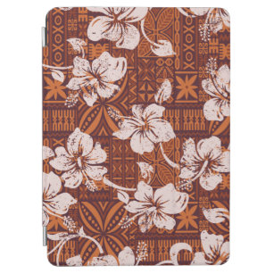 Tribal vintage Hawaiian hibiscus flowers wallpaper iPad Air Cover