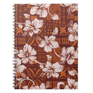 Tribal vintage Hawaiian hibiscus flowers wallpaper Notebook