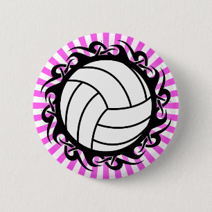 tribal volleyball 6 cm round badge