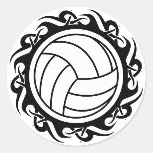 tribal volleyball classic round sticker