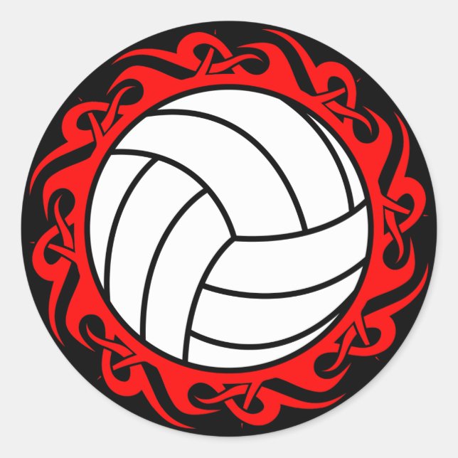 tribal volleyball classic round sticker (Front)