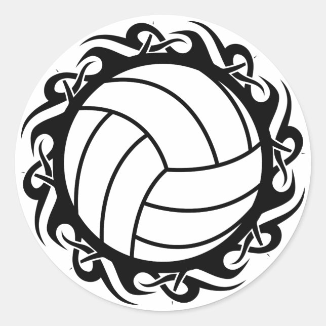 tribal volleyball classic round sticker (Front)