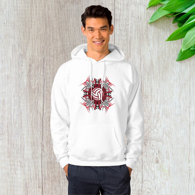 Tribal Volleyball Mandala Red and Black Sports  Hoodie (Creator Uploaded)