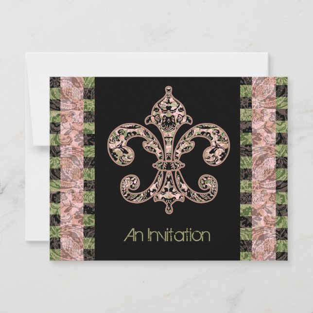 Tribal Voodoo Fleur de lis Invitation (Front)