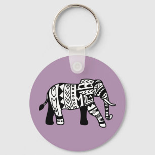 Tribal Walking Elephant Key Ring
