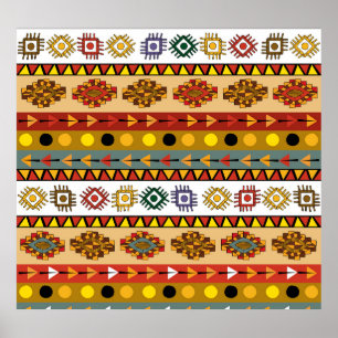 Tribal wallpaper, artistic ethnic design. poster