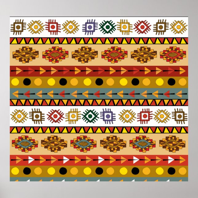 Tribal wallpaper, artistic ethnic design. poster (Front)