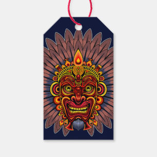 Tribal Warrior King Ritual Mask Gift Tags