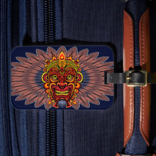 Tribal Warrior King Ritual Mask Luggage Tag