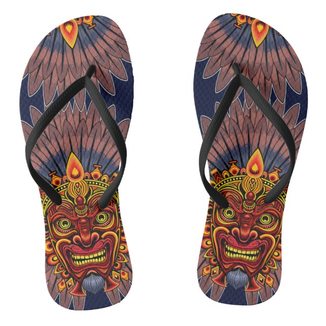 Tribal Warrior King Ritual Mask Thongs (Footbed)
