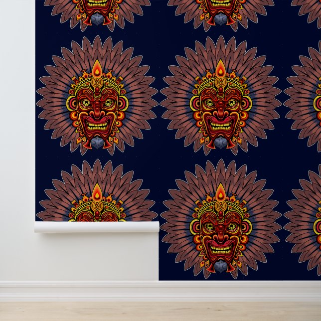 Tribal Warrior King Ritual Mask Wallpaper (Application)