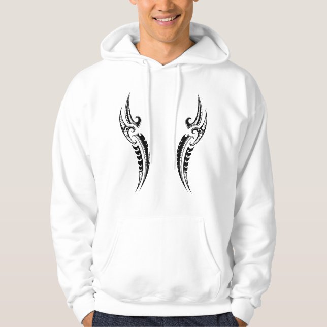 Tribal Warrior Pattern - Traditional Double Hoodie (Front)