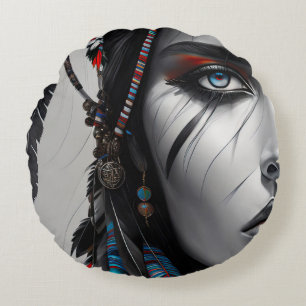 Tribal Warrior Round Cushion