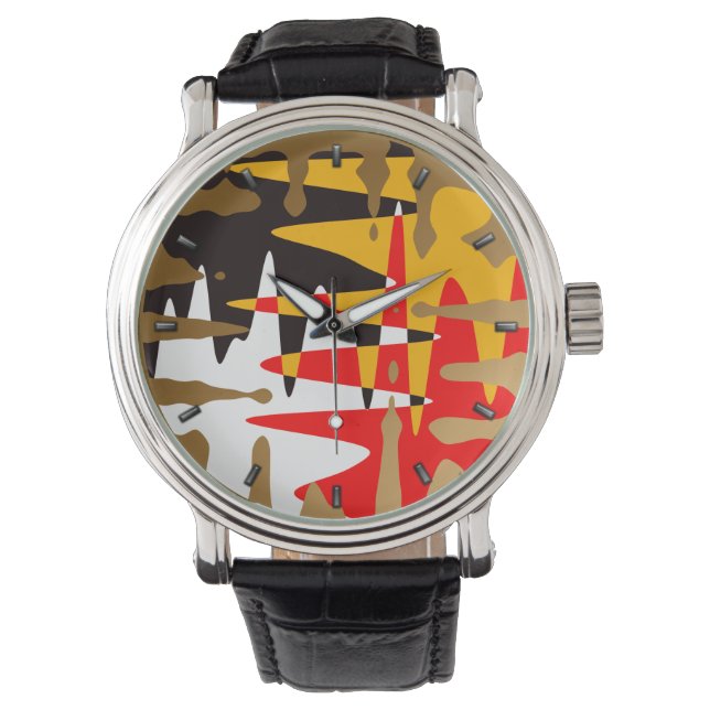 Tribal Watch Modern 4 Nations Art Wrist Watch (Front)