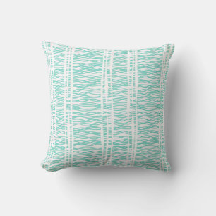 Tribal weave aqua / mint green throw pillow