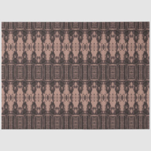 Tribal Western Brown Beige Art Pattern Bull Skull Tissue Paper