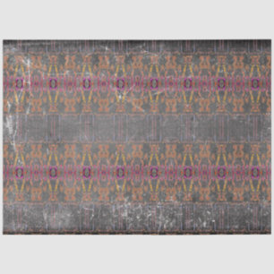 Tribal Western Brown Grey Purple Texture Pattern Tissue Paper
