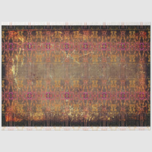 Tribal Western Rust Brown Purple Texture Pattern Tissue Paper