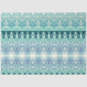 Tribal Western Teal Green White Pattern Bull Skull Tissue Paper
