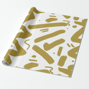 Tribal White and Gold Wrapping Paper