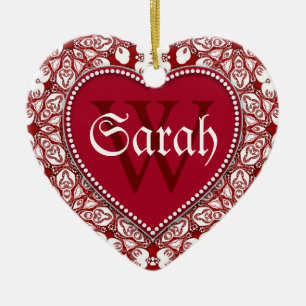 Tribal White Red Name Door Signs Ornament