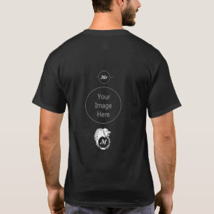 Tribal White Wolf Head Silhouette Laurel Monogram T-Shirt