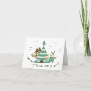 Tribal Wild One Baby Shower Thank You Note Card