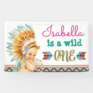 Tribal Wild One Birthday Banner 1st Birthday