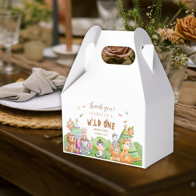 Tribal Wild One Safari Woodland Birthday  Favour Box (Creator Uploaded)