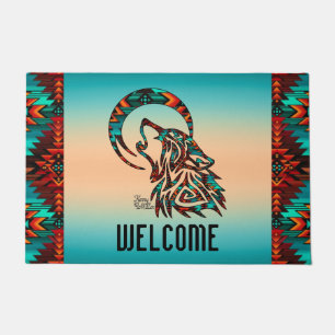 Tribal Wolf Doormat