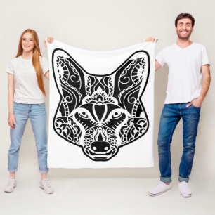 Tribal WOLF Fleece Blanket