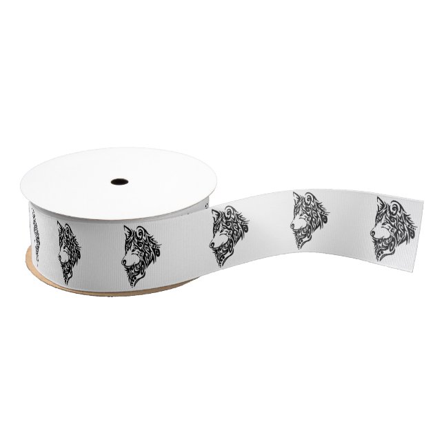 Tribal Wolf Grosgrain Ribbon (Spool)