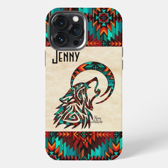 Tribal Wolf iPhone Case (Back)