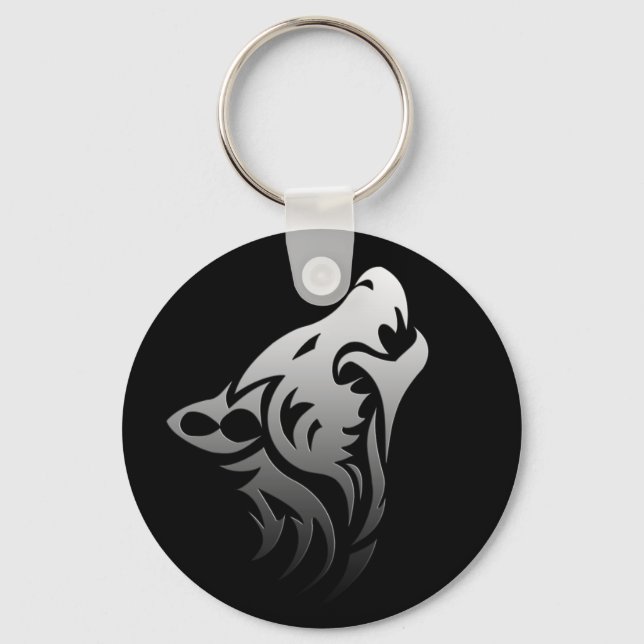 Tribal Wolf Key Ring (Front)