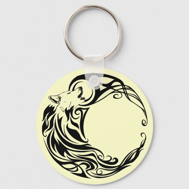 Tribal Wolf Key Ring (Front)