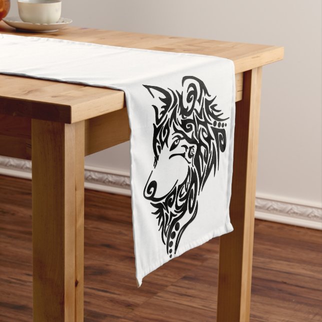 Tribal Wolf Long Table Runner (In Situ)