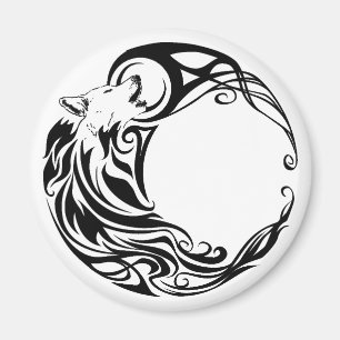 Tribal Wolf Magnet