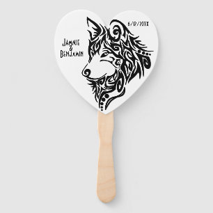 Tribal Wolf Names Hand Fan